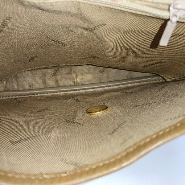 Coated Canvas Shoulder Bag Beige