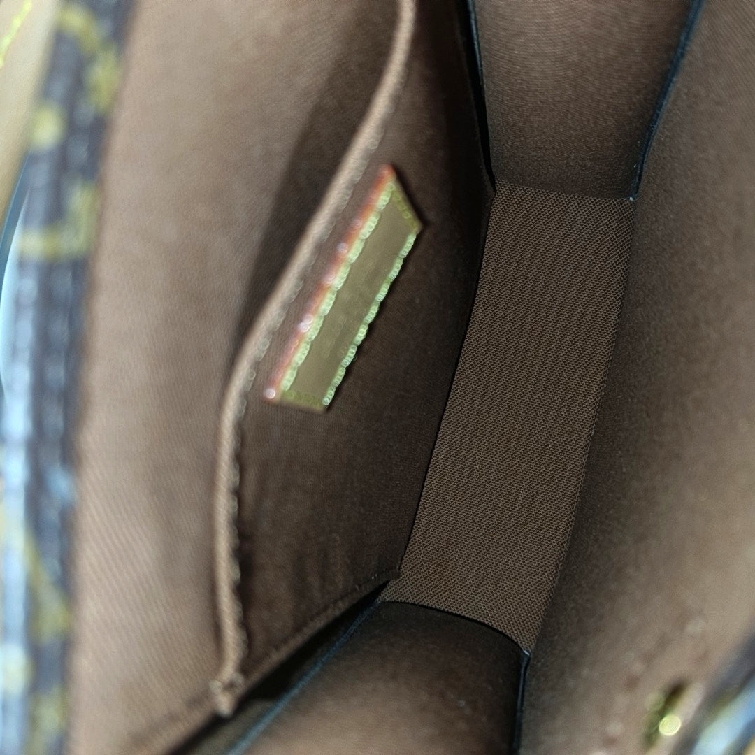 SAC PLAT Mini Monogram Coated Canvas Brown