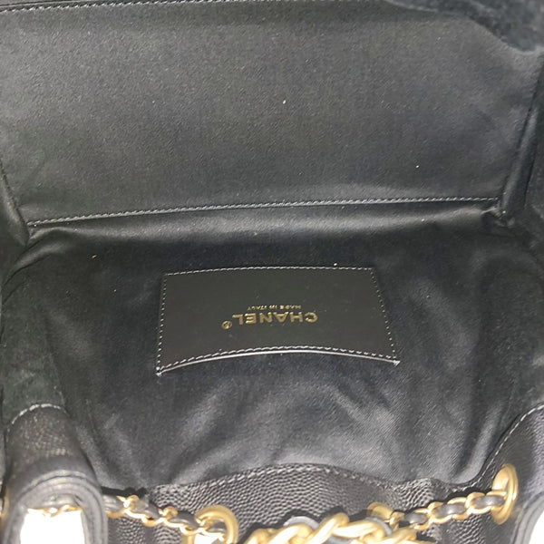 CHANEL 25 Small Quilted Grained Calfskin Black