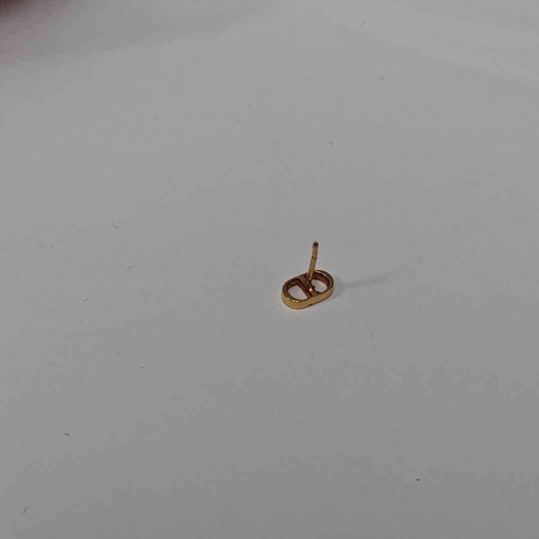 Petit CD Metal Gold Stud Earrings