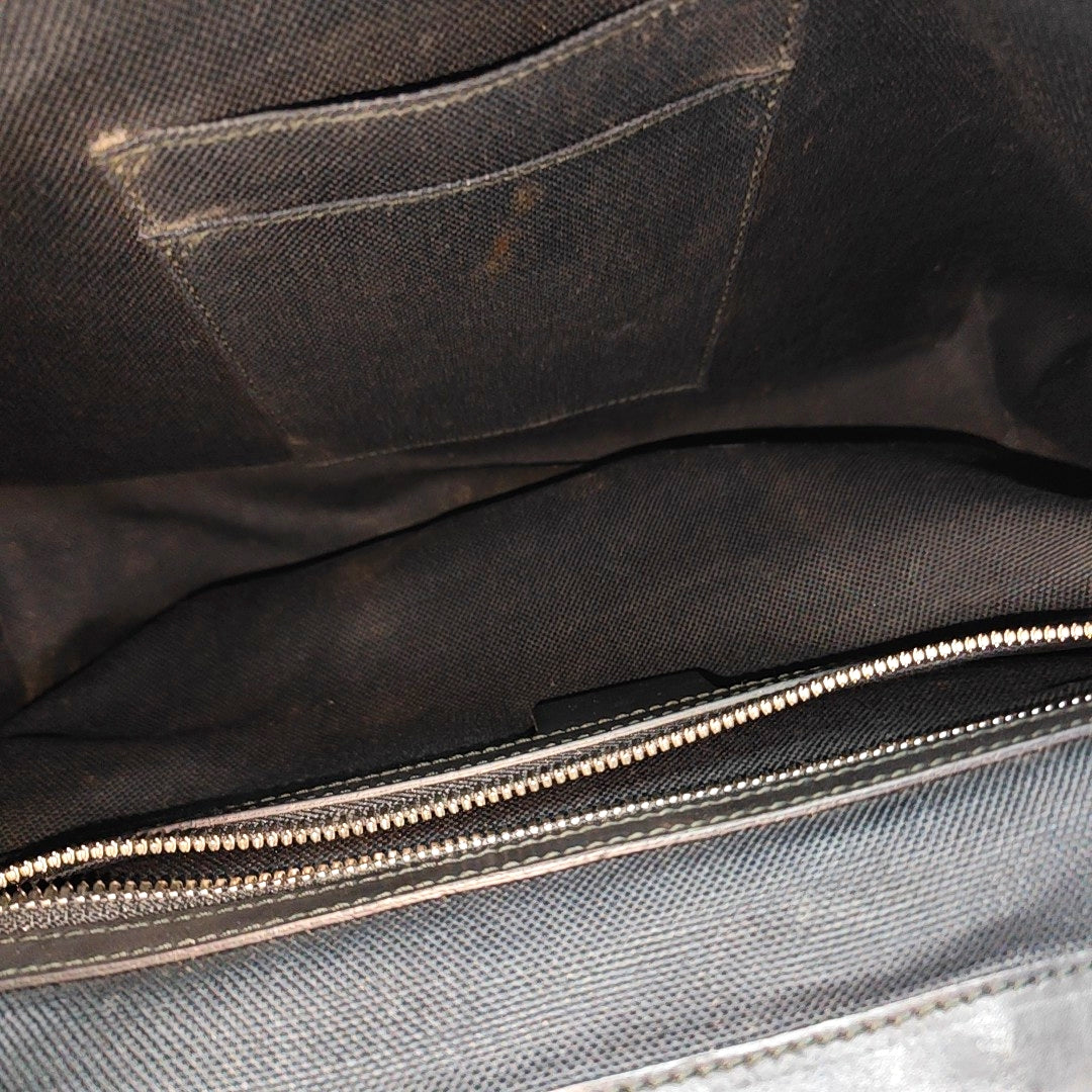 Monogram Coated Canvas Shoulder Bag Black
