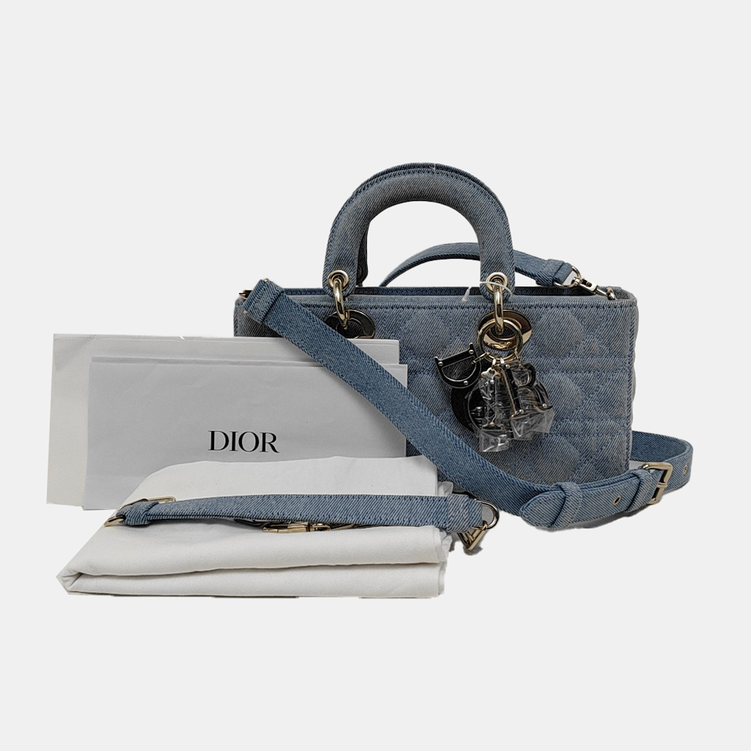 Lady D-Joy Medium Cannage Denim Blue