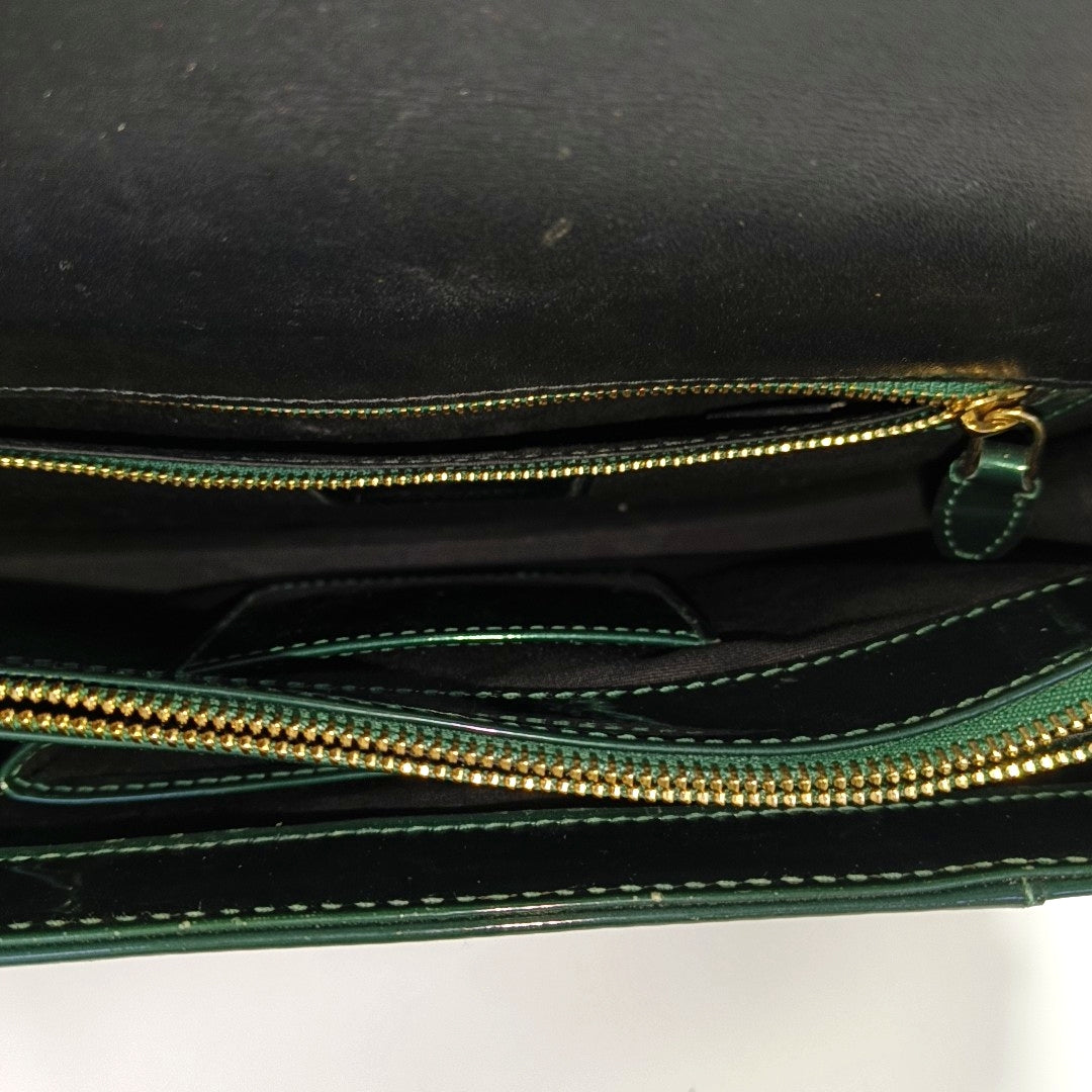 SERPENTI FOREVER Medium Quilted Patent Leather Green