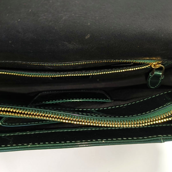 SERPENTI FOREVER Medium Quilted Patent Leather Green