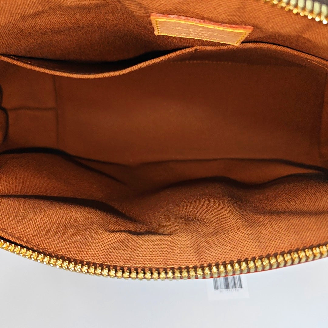 Monogram Coated Canvas Top Handle Bag Brown