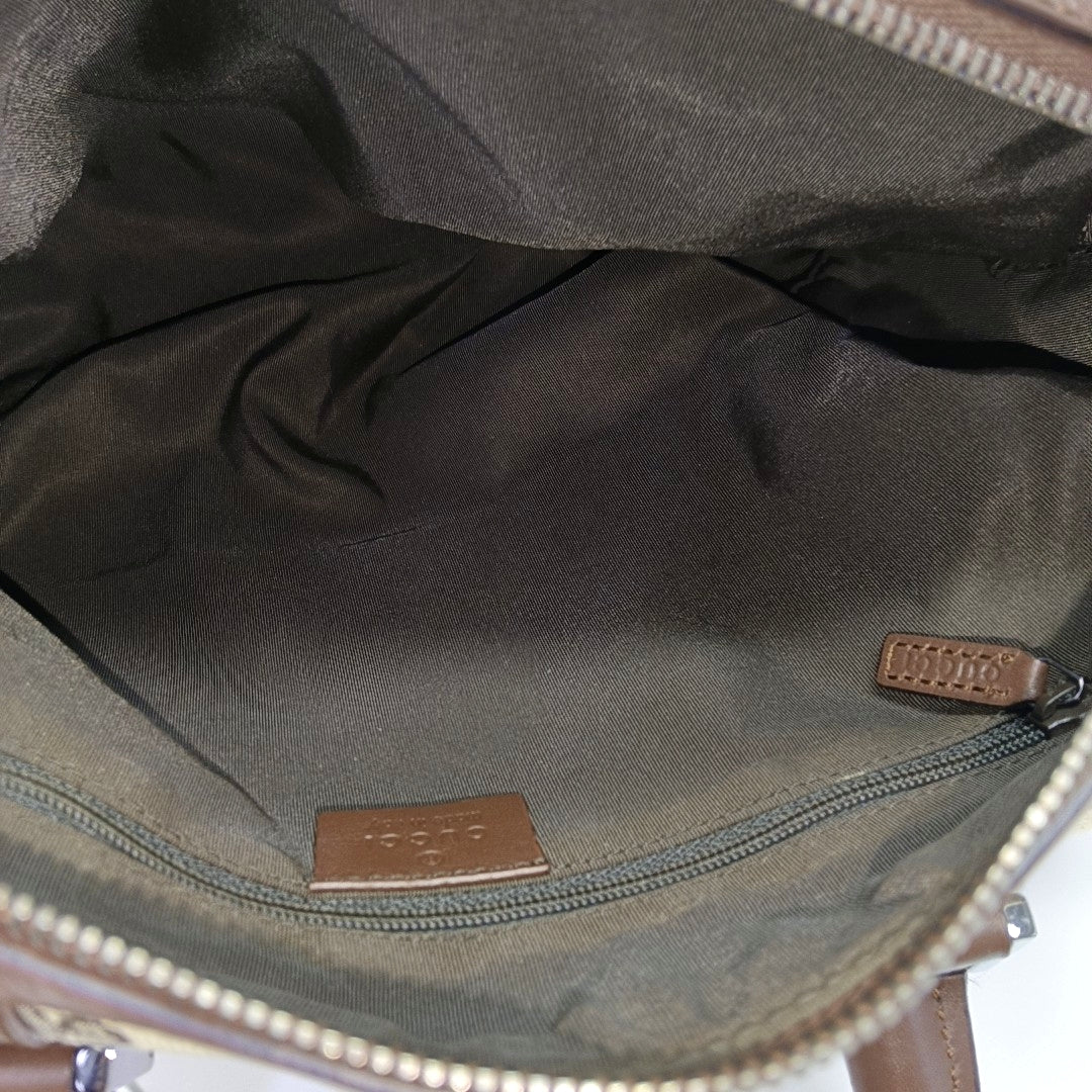 Monogram Canvas Top Handle Bag Brown