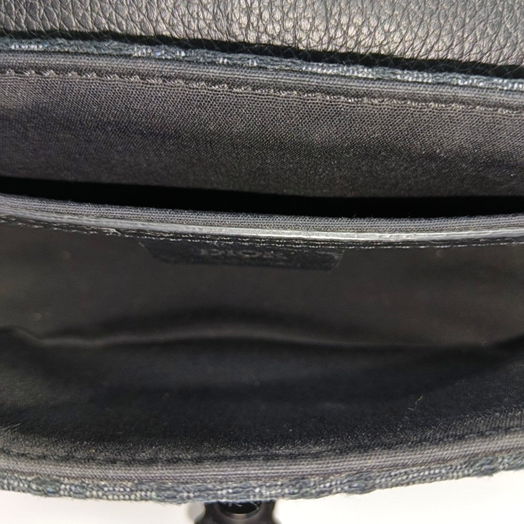 Saddle Mini Oblique Calfskin Black