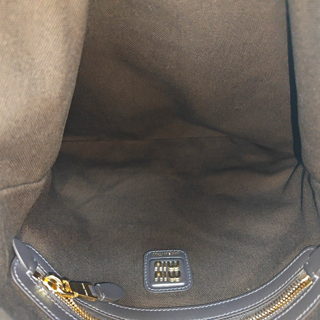 Corduroy Top Handle Bag Brown