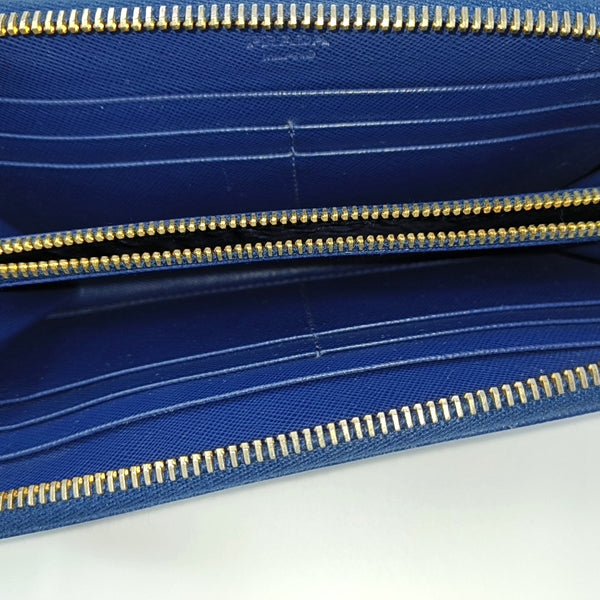 Zippy Wallet Saffiano Calfskin Blue Wallet