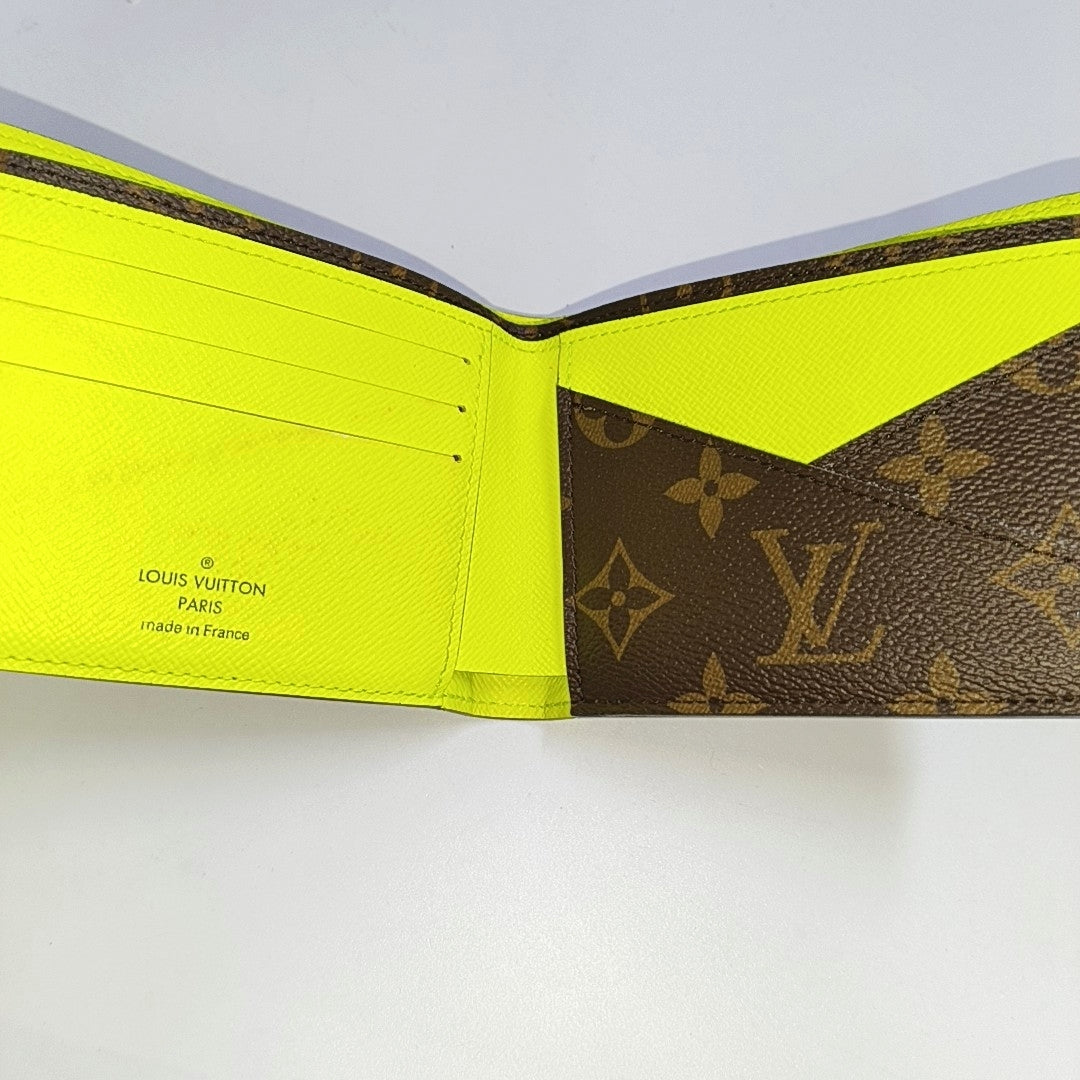 GASPAR Monogram Coated Canvas Brown Wallet