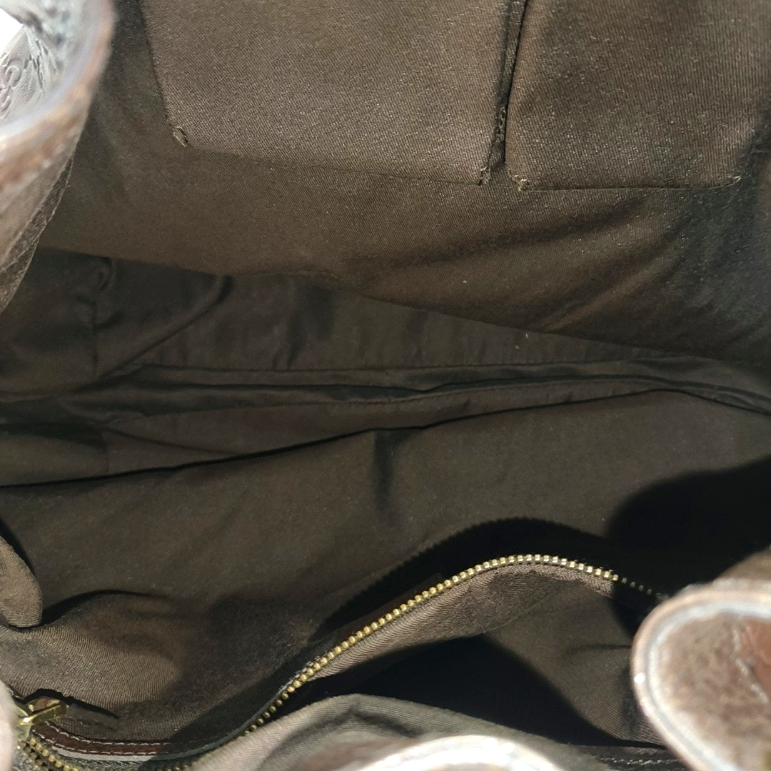 Monogram Calfskin Top Handle Bag Brown