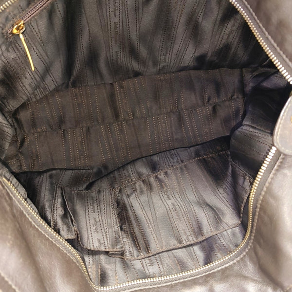 Calfskin Top Handle Bag Brown