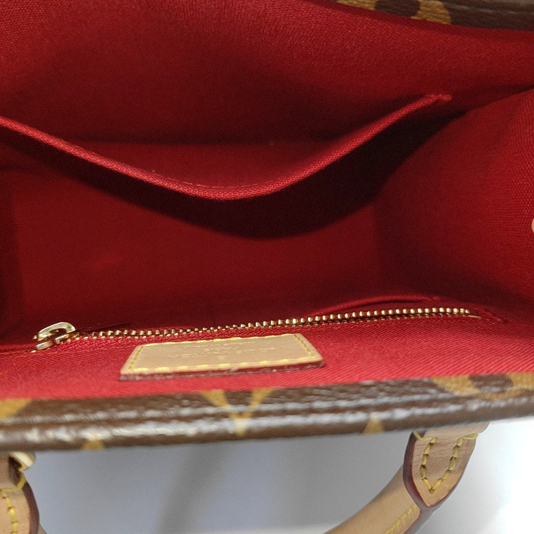 SAC PLAT BB Monogram Coated Canvas Brown