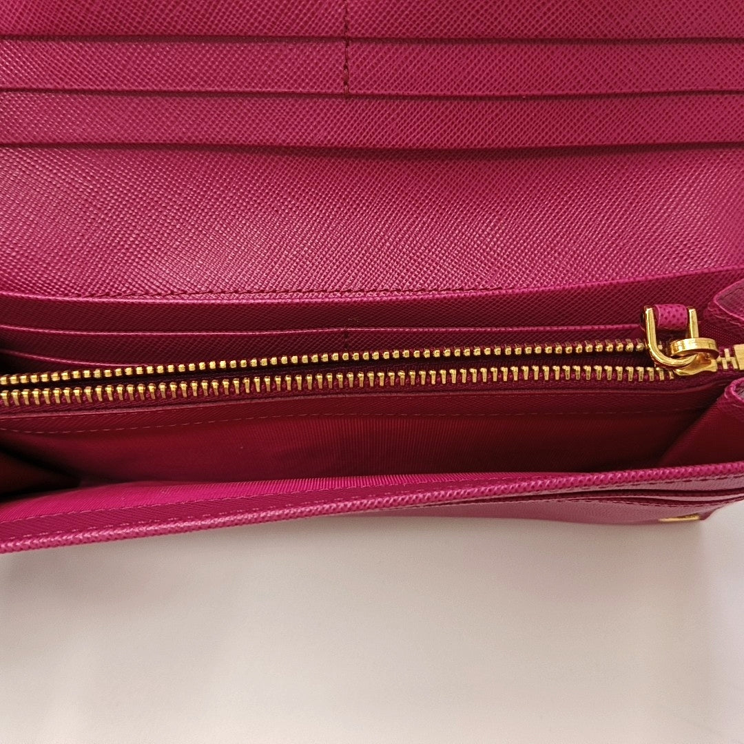 Fiocco Bow Calfskin Pink Wallet