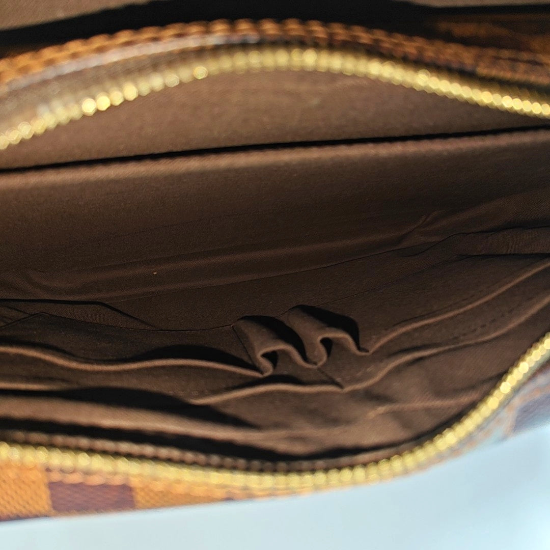 SHELTON MM Damier Ebene Coated Canvas Brown