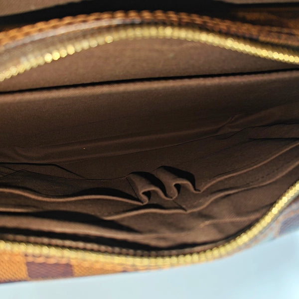 SHELTON MM Damier Ebene Coated Canvas Brown