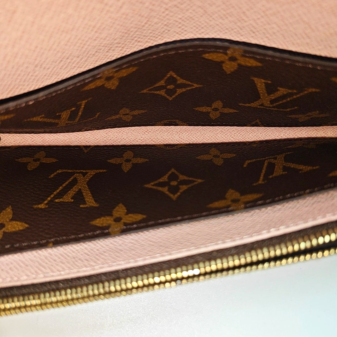 EMILIE Monogram Coated Canvas Brown Wallet