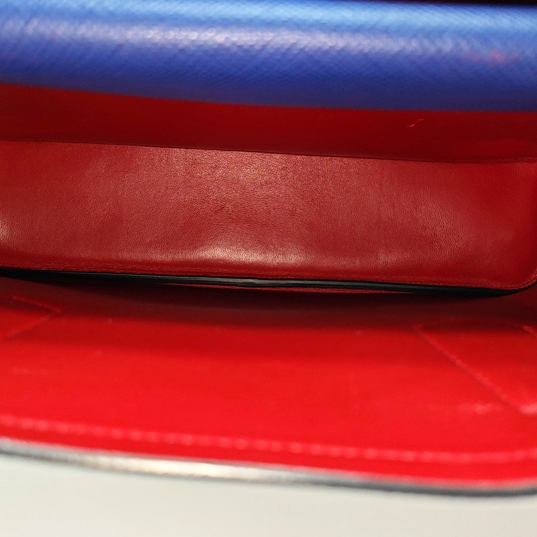 Double Medium Saffiano Calfskin Blue