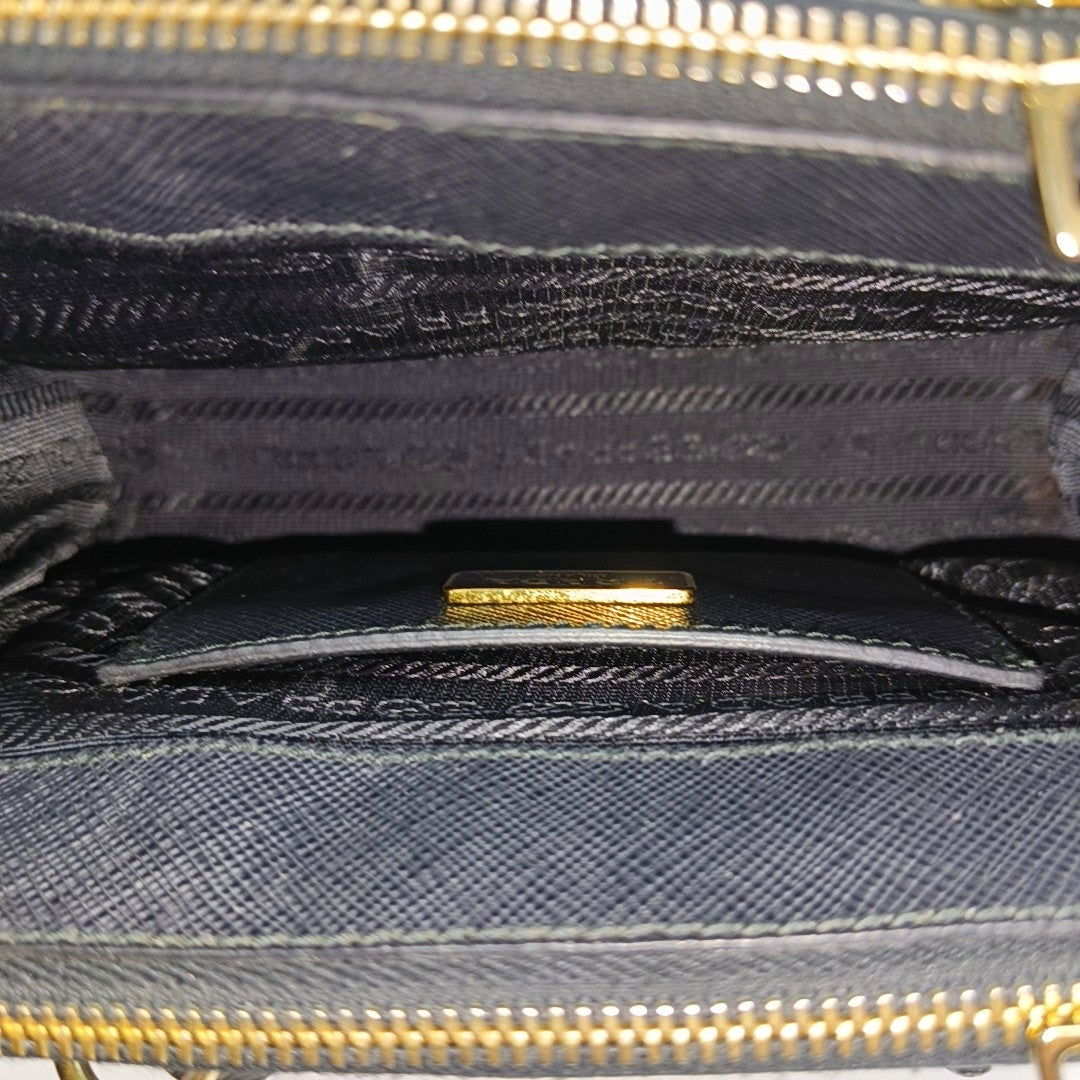 Galleria Super Mini Saffiano Calfskin Black
