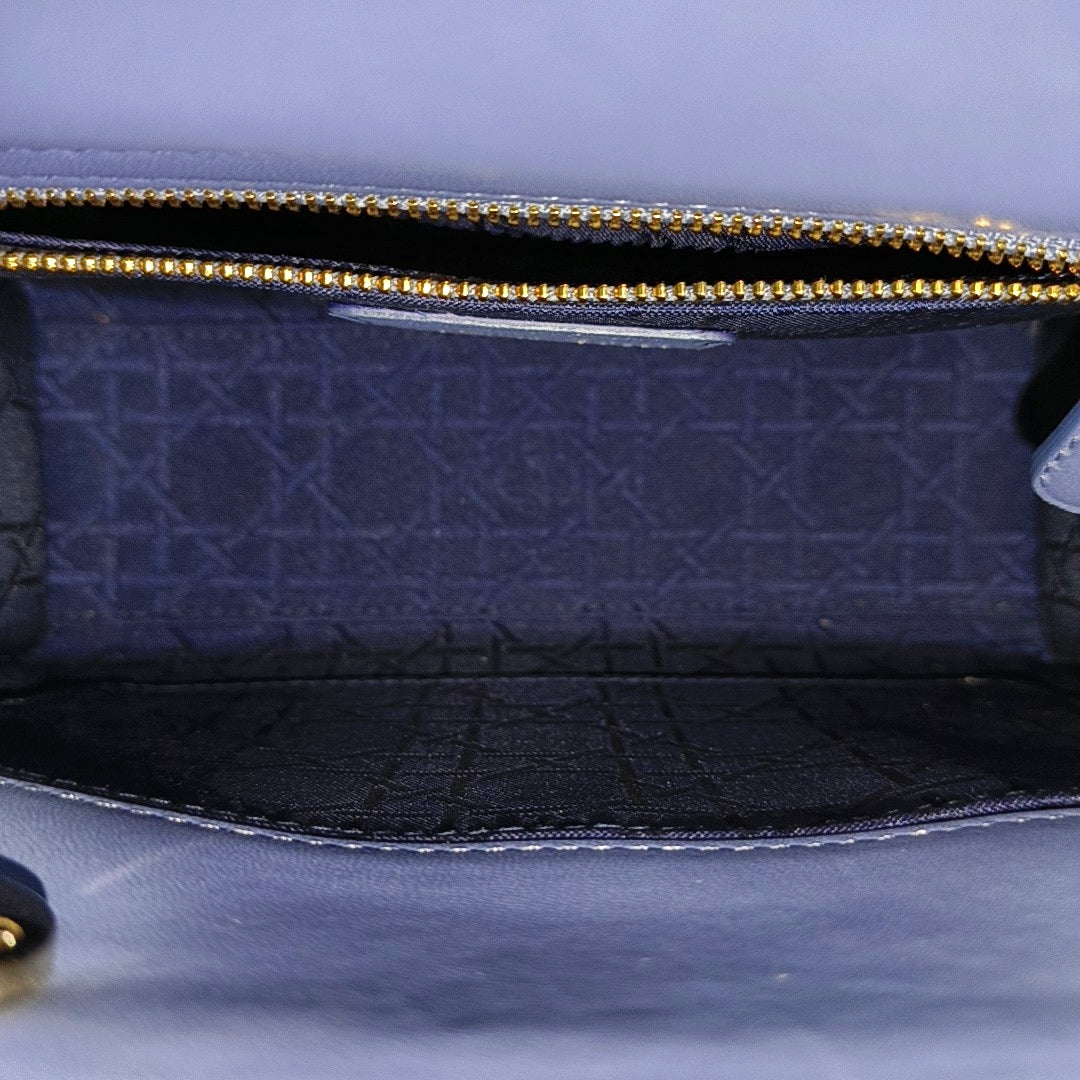 Lady Dior Small Quilted Lambskin Blue