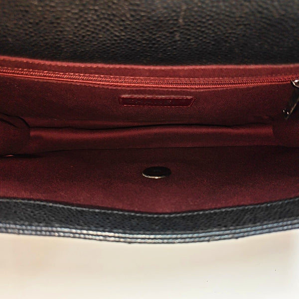 Quilted Grained Calfskin Shoulder Bag Black