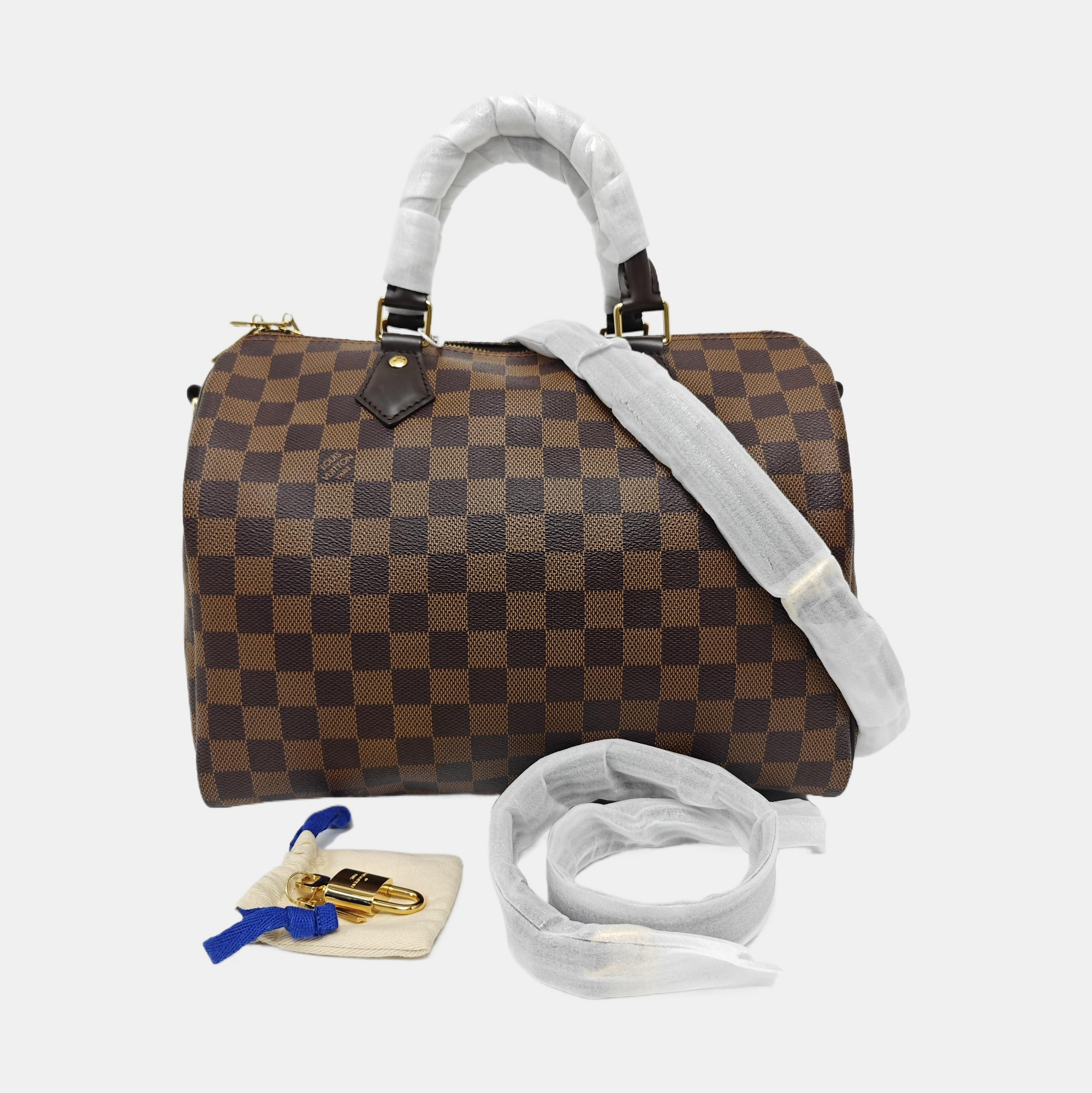 SPEEDY 30 Damier Ebene Coated Canvas Brown