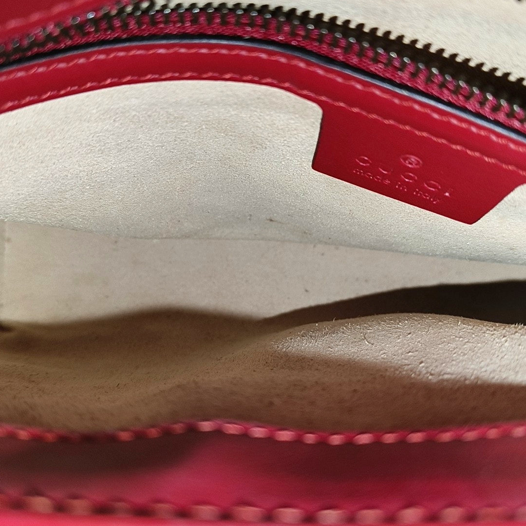 GG Marmont Medium Quilted Calfskin Red
