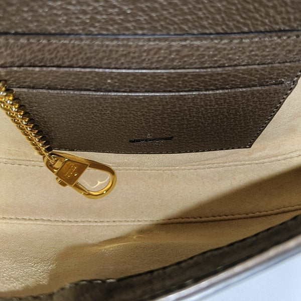 Ophidia Small Monogram Coated Canvas Beige