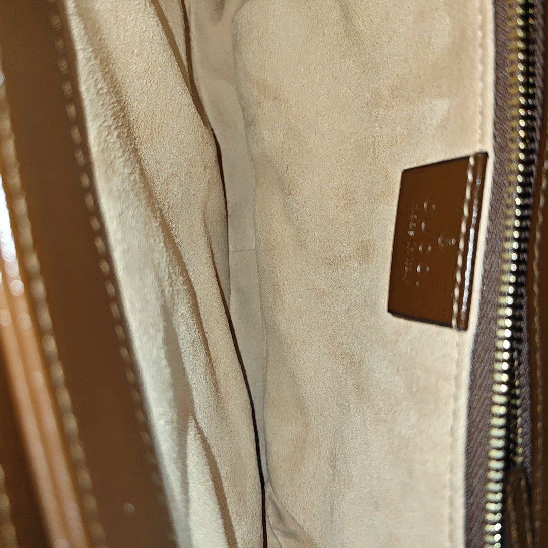 Horsebit 1955 Medium Monogram Coated Canvas Beige
