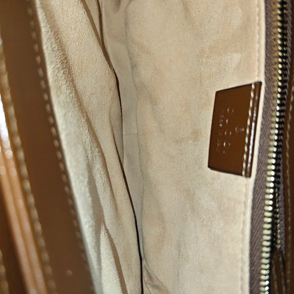 Horsebit 1955 Medium Monogram Coated Canvas Beige