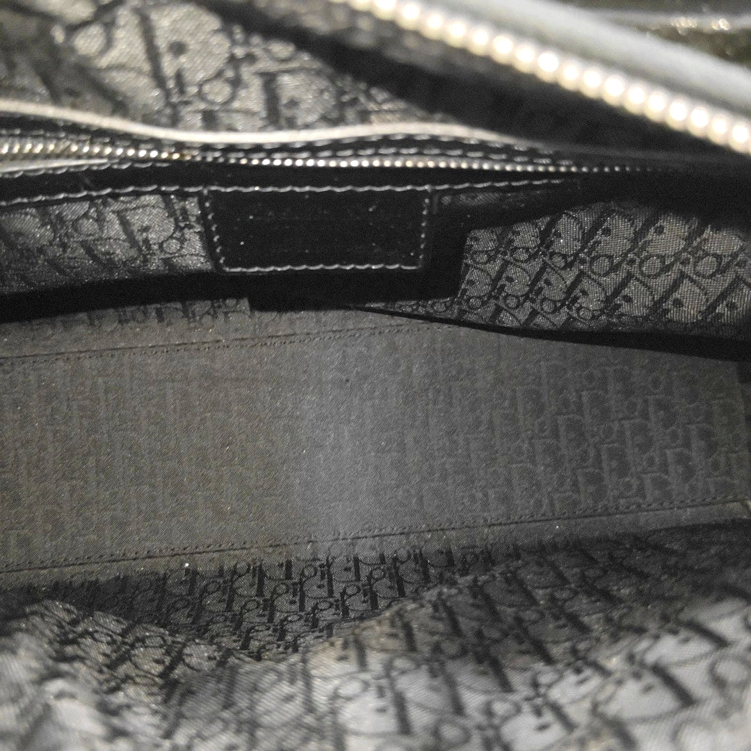 Lady Dior Large Cannage Patent Leather Black