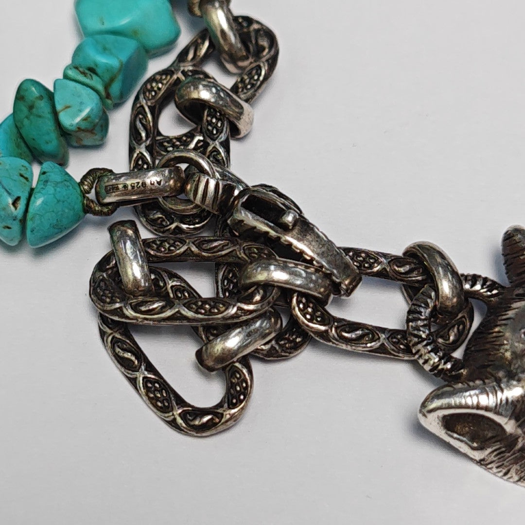 925 Sterling Silver Blue Necklace