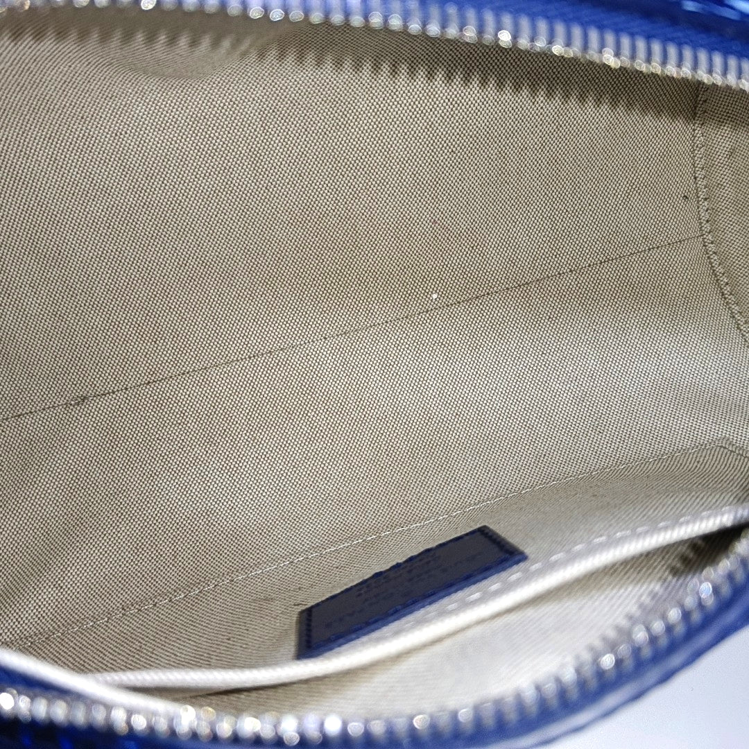 Coated Canvas Shoulder Bag PM Blue