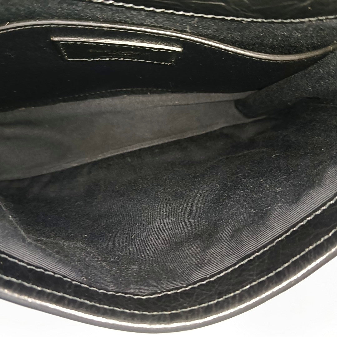NIKI Small Chevron Calfskin Black