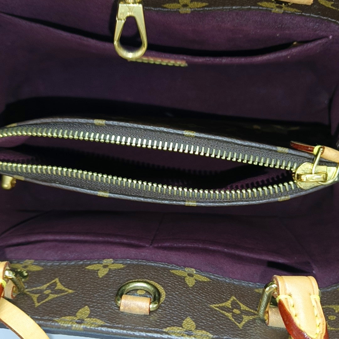 MONTAIGNE BB Monogram Coated Canvas Brown