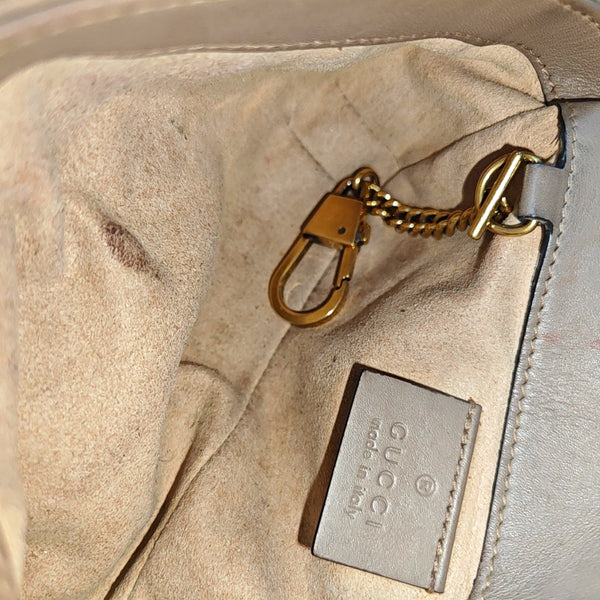 GG Marmont Mini Quilted Calfskin Beige