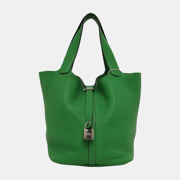 Authenticated pre-owned  Picotin Lock 22 Clemence Green - Bucket Bag at Looply