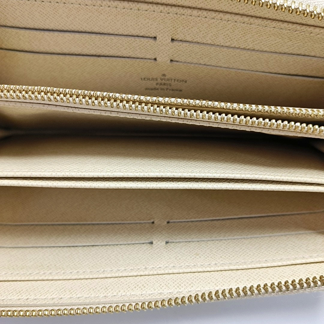 ZIPPY Damier Azur Coated Canvas White Wallet