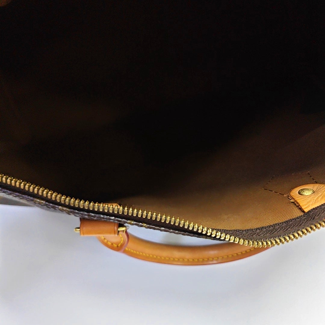 SPEEDY 35 Monogram Coated Canvas Brown
