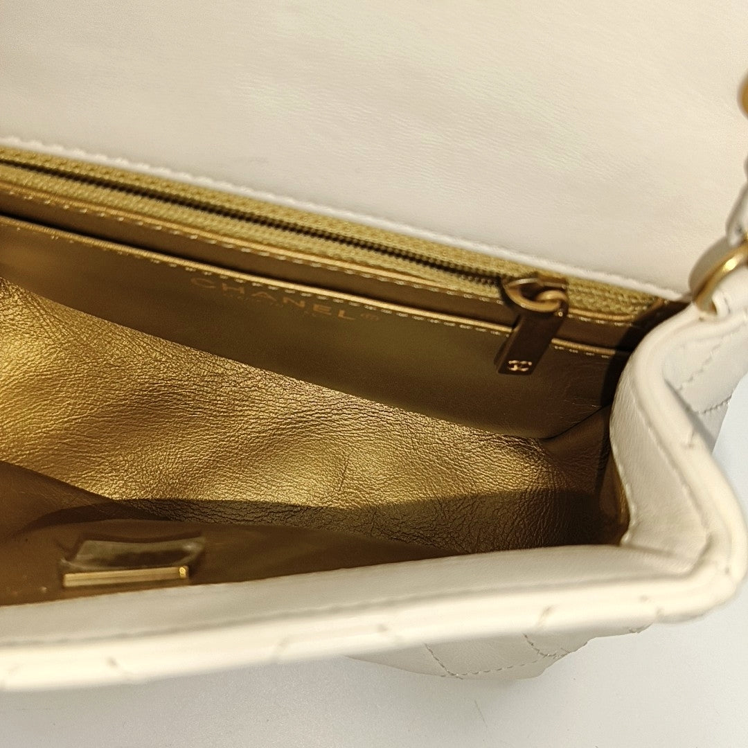 CLASSIC FLAP Mini Quilted Lambskin White