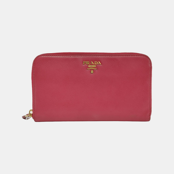 Zippy Wallet Saffiano Calfskin Red Wallet