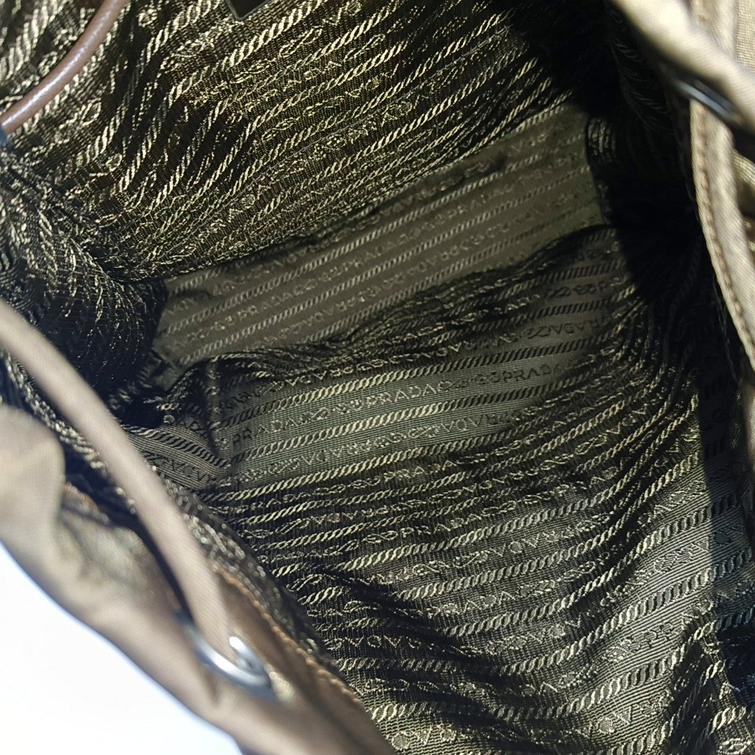 Nylon Backpack Brown