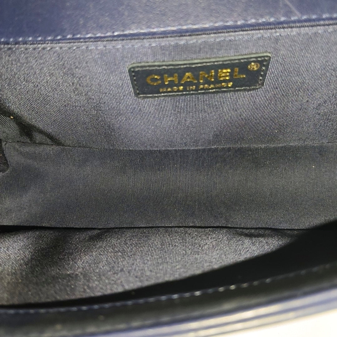 BOY CHANEL Medium Quilted Calfskin Blue