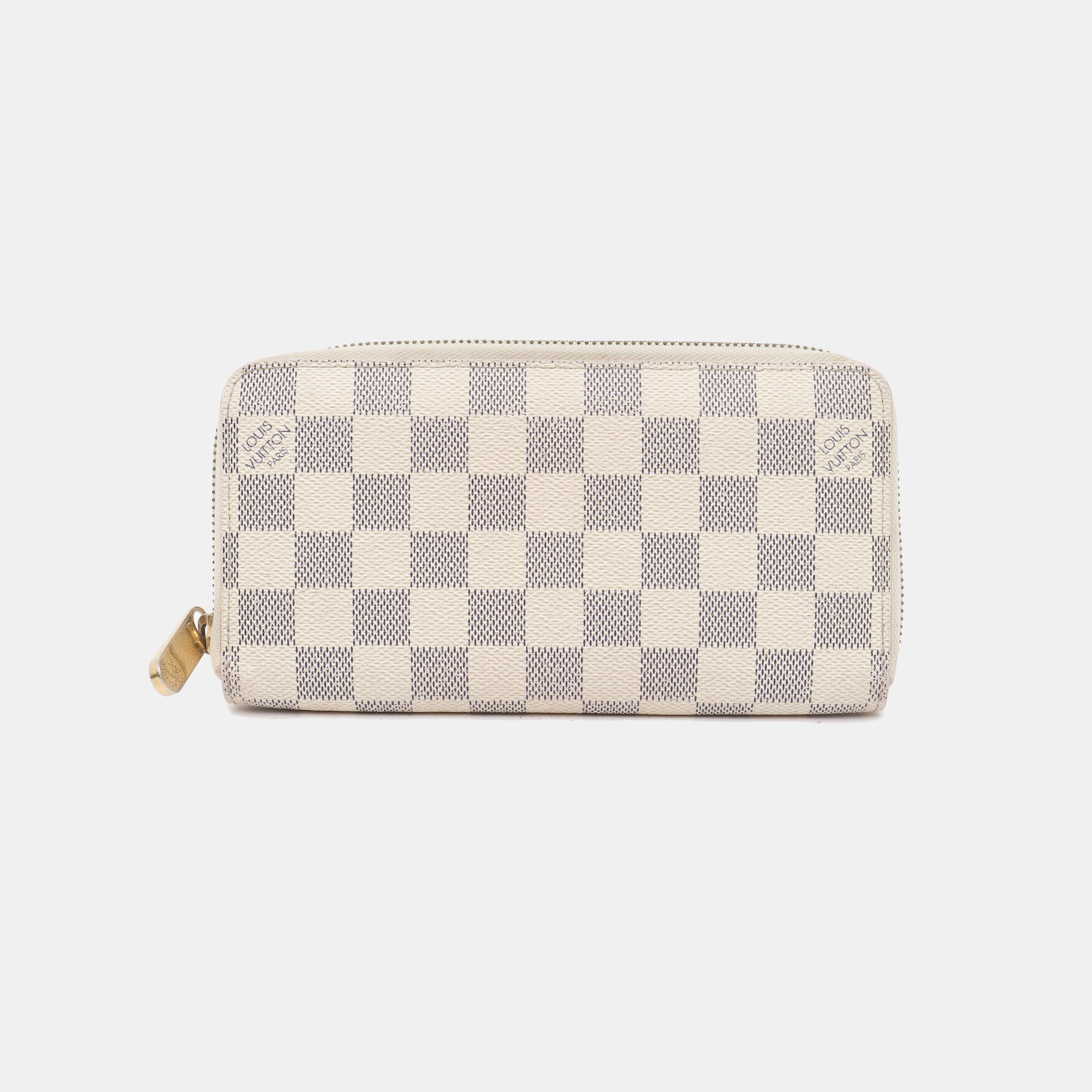 ZIPPY Damier Azur Coated Canvas White Wallet