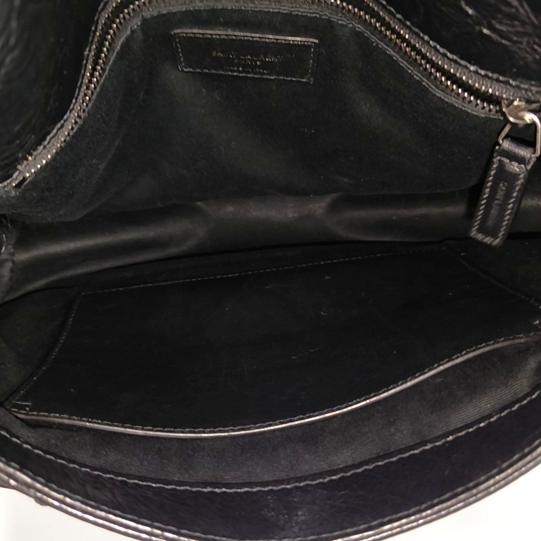 NIKI Medium Chevron Calfskin Black