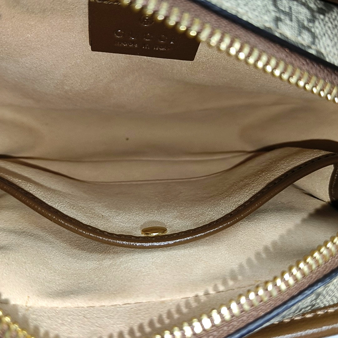 GG Supreme Mini Monogram Coated Canvas Beige
