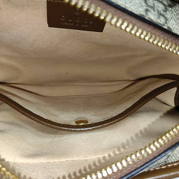 GG Supreme Mini Monogram Coated Canvas Beige