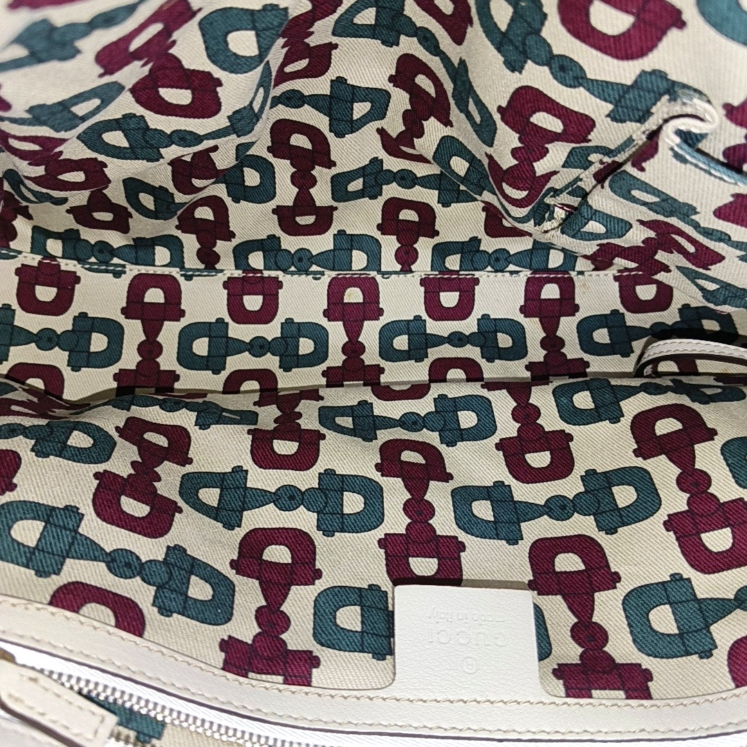 Monogram Calfskin Top Handle Bag White