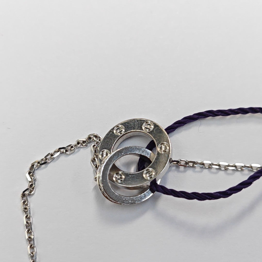 LOVE 18k White Gold Silver Necklace