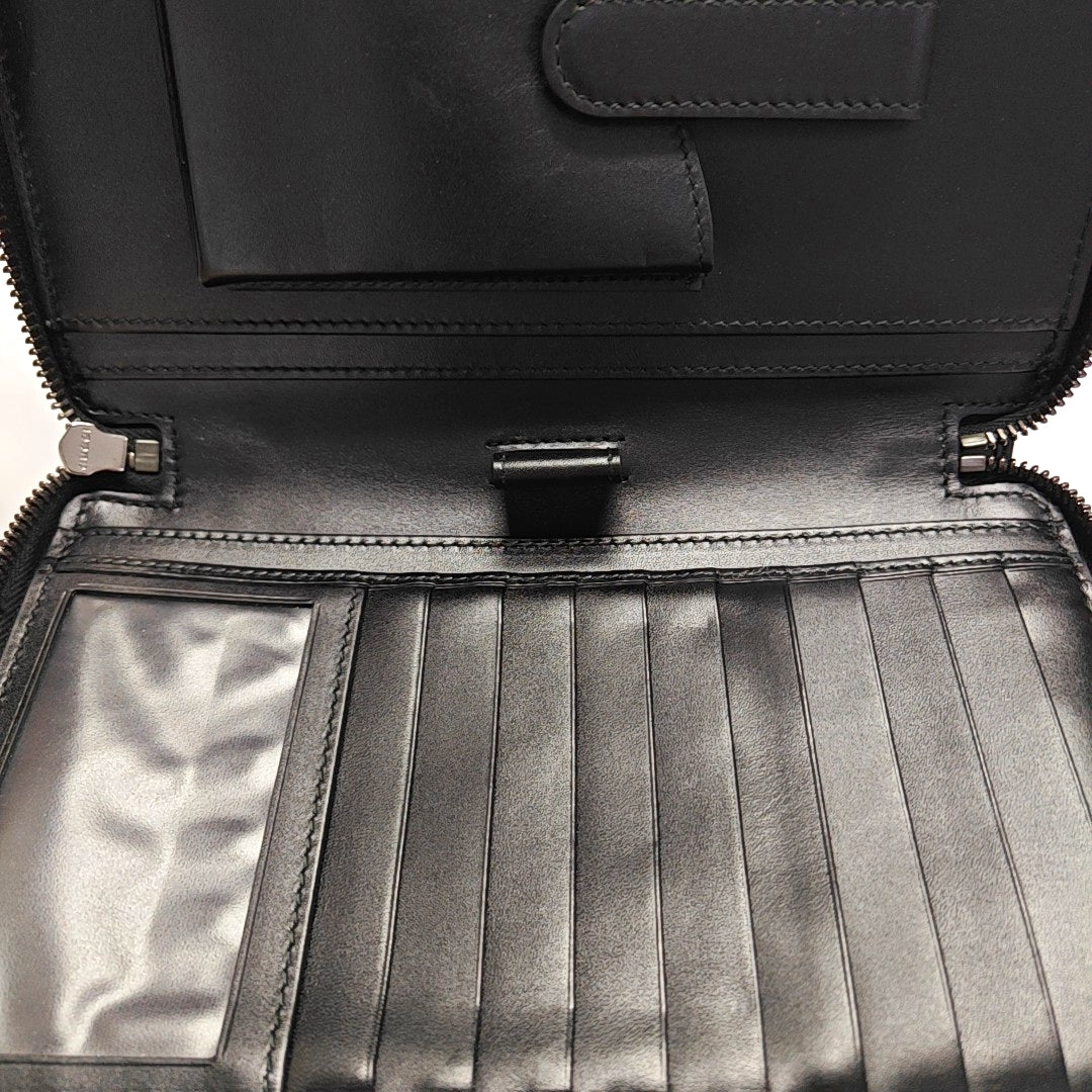 Monogram Coated Canvas Clutch Black